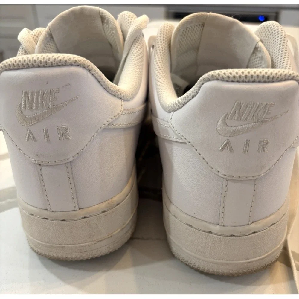 Nike Air Force 1 Low White Men's SZ 8 2019 Sneakers Tennis Shoes, Clean ‎ Dad